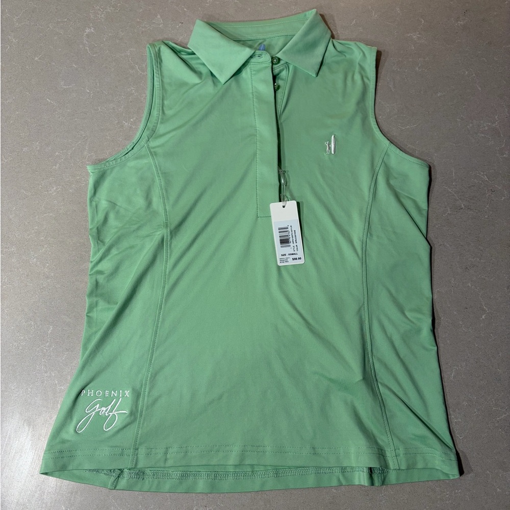 Johnnie-O Ladies Sleeveless Featherweight Kaylie Polo Tank Top Spruce Stone